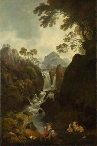 Julius_Caesar_Ibbetson-YhfzA_Waterfall_with_Bathers_-Yhfz