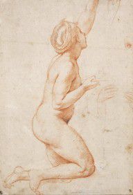 Raphael (Raffaello Santi) A Kneeling Nude Woman with her Left Arm Raised 