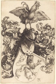 Coat of Arms with a Lion and a Cock-ZYGR6608