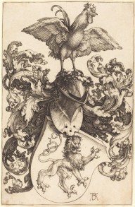 Coat of Arms with a Lion and a Cock-ZYGR35097