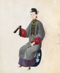 Watercolor of musician playing paiban
