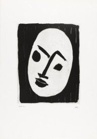 White Mask on Black Background (Masque blanc sur fond noir)_1949–50, printed 1966