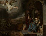 Jan Victors (Dutch, 1619 after 1676) The Angel Taking Leave of Tobit and His Family 