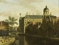 Gerrit Berckheyde-The Nieuwezijds Voorburgwal with the Flower Market in Amsterdam
