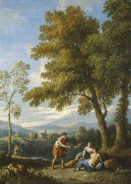 Jan Frans van Bloemen (called Orizzonte)-One of a Pair of Views of the Roman Campagna with Figure
