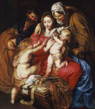 Peter Paul Rubens-The Holy Family with St. Elizabeth, St. John, and a Dove