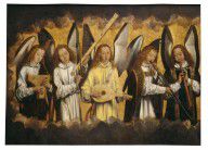 Hans Memling - Christ with singing and music-making angels L