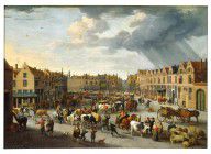 Peeter van Bredael - The Old Ox Market in Antwerp