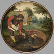 Pieter Brueghel II - It is too Late to Fill in the Well After the Calf has Drowned
