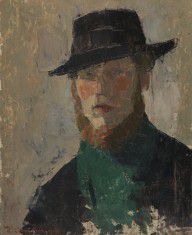 Rik Wouters - Selfportrait of Rik Wouters with black hat