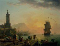 Claude-Joseph Vernet (French A Calm at a Mediterranean Port 