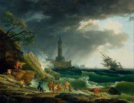 Claude-Joseph Vernet (French A Storm on a Mediterranean Coast 