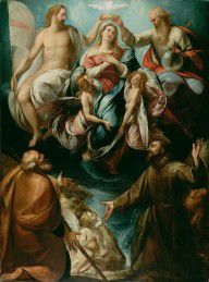 Giulio Cesare Procaccini (Italian (Bolognese) Coronation of the Virgin with Saints Joseph and Fra