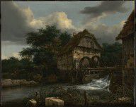 Jacob van Ruisdael (Dutch Two Watermills and an Open Sluice 