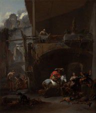 Nicolaes Berchem (Dutch The Return from the Hunt 