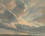 Simon Alexandre Clément Denis (Flemish Study of Clouds with a Sunset near Rome 