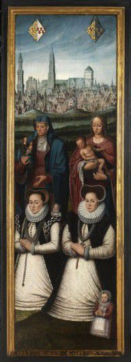 Antoon Claeissens - Portrait of Juan Pardo II and his wives Anna Ingenieulandt and Maria Anchema2