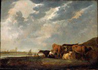 Cuyp, Aelbert Cattle near the Maas, with Dordrecht in the distance 