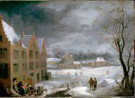 Teniers,Davidtheyounger-WinterScenewithaManKillingaPig 