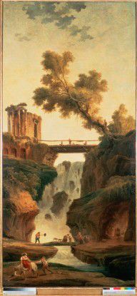 Robert, Hubert - Landscape with a Waterfall