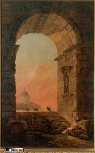 Robert, Hubert - Landscape with an Arch and The Dome of St Peter's in Rome