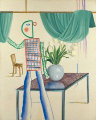 David Hockney - Invented Man Revealing Still Life, 1975