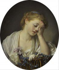 Jean-Baptiste Greuze A Girl with a Dead Canary 