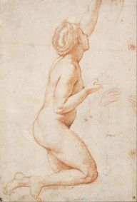 Raphael (Raffaello Santi) A Kneeling Nude Woman with her Left Arm Raised 
