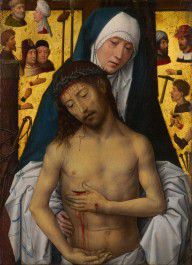 Hans Memling The Man of Sorrows in the arms of the Virgin 