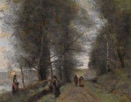 Corot,Jean-Baptiste-Camille-Villed'Avray,WoodlandPathBorderingthePond 