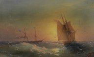 Shipping at sunset, Aivazovsky