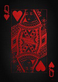 14167539_Queen_Of_Hearts_In_Red_On_Black_Canvas