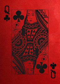 14167577_Queen_Of_Clubs_In_Black_On_Red_Canvas