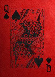 14167606_Queen_Of_Spades_In_Black_On_Red_Canvas