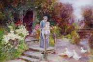 11773442_Woman_And_Child_In_A_Cottage_Garden