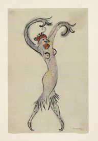 Marc Chagall - A Rooster, costume design for Aleko