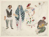 Marc Chagall - A Street Dancer and Gypsies, costume design for Aleko