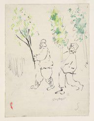 Marc Chagall - Dancing Birch Treee, sketch for the choreographer for Aleko