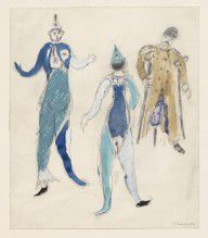 Marc Chagall - Two Fish and a Veteran, costume design for Aleko