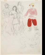 Bathers and Youths, sketch for the choreographer for Aleko (Scene III)_(1942)