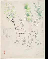 Dancing Birch Treee, sketch for the choreographer for Aleko (Scene III)_(1942)