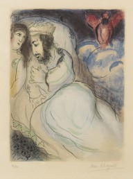 Marc Chagall-Chagall. - bSarah und Abimelech. bSign. und num. Orig.-Farblithografie  von M. Chagall.