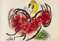 Marc Chagall-Der rote Hahn. 1952.