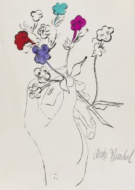 Andy Warhol-Hand and Flowers. Ca. 1957.