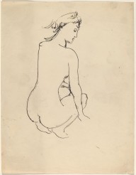 Crouching Female Nude Seen from Behind, Face Looking Down to Right-ZYGR68962