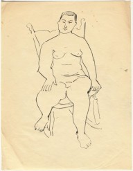 Frontal Nude Seated in a Rocker, Right Hand on Leg-ZYGR68799