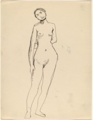 Frontal Nude Standing with Left Arm Behind Back, Head Tilted to the Left-ZYGR68792