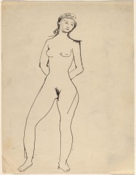 Frontal Nude, Right Leg Bent at Knee, Hands Behind-ZYGR68759