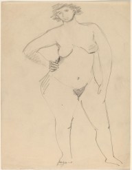 Large Standing Female Nude Facing Front, Hand on Hip-ZYGR68585