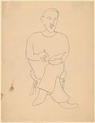 Man with Mustache, Seated with Legs Crossed, Writing-ZYGR68775